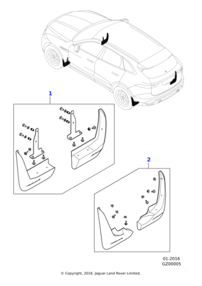 Mudflaps - Front, Pre 21MY