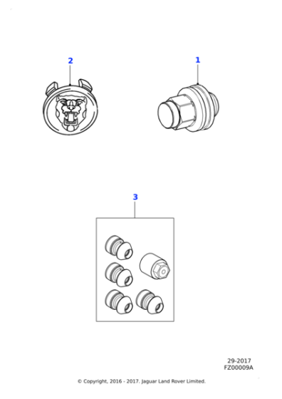 C2D54172 - Jaguar Wheel nut kit