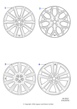 Alloy Wheel - 19" Style 1026, 10 spoke, Gloss Black Diamond Turned finish, Rear