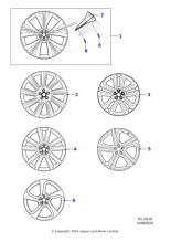 Alloy Wheel - 20" Blade, 5 spoke, with Grey Diamond Turned finish