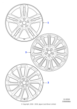 Alloy Wheel - 19" Style 1050, 10 spoke, Gloss Dark Grey Diamond Turned finish, Rear