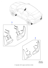 Genuine Jaguar Mudflaps - Front (J9C5306)