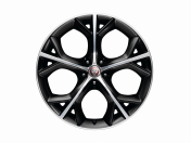 Alloy Wheel - 20" Style 5040, 5 split-spoke, Gloss Black Diamond Turned finish, Front, Pre 21MY