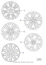 Alloy Wheel - 20" Style 1014, 10 spoke, Satin Grey Diamond Turned finish, Rear