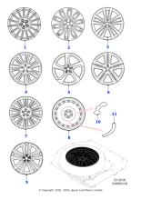 Alloy Wheel - 20" Matrix, 10 twin-spoke, with Silver finish