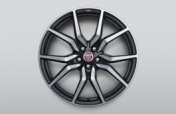Alloy Wheel - 20" Style 1041, 10 spoke, Forged, Satin Black Diamond Turned finish, Front
