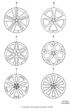 Alloy Wheel - 20" Style 5041, 5 split-spoke, Gloss Black, Front