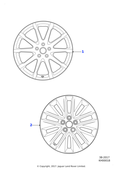 Alloy Wheel - 17" Style 1037, 10 spoke