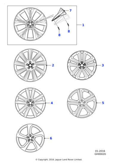 Alloy Wheel - 20" Blade, 5 spoke, with Grey Diamond Turned finish