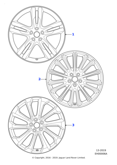 Alloy Wheel - 19" Style 1050, 10 spoke, Gloss Dark Grey Diamond Turned finish, Rear